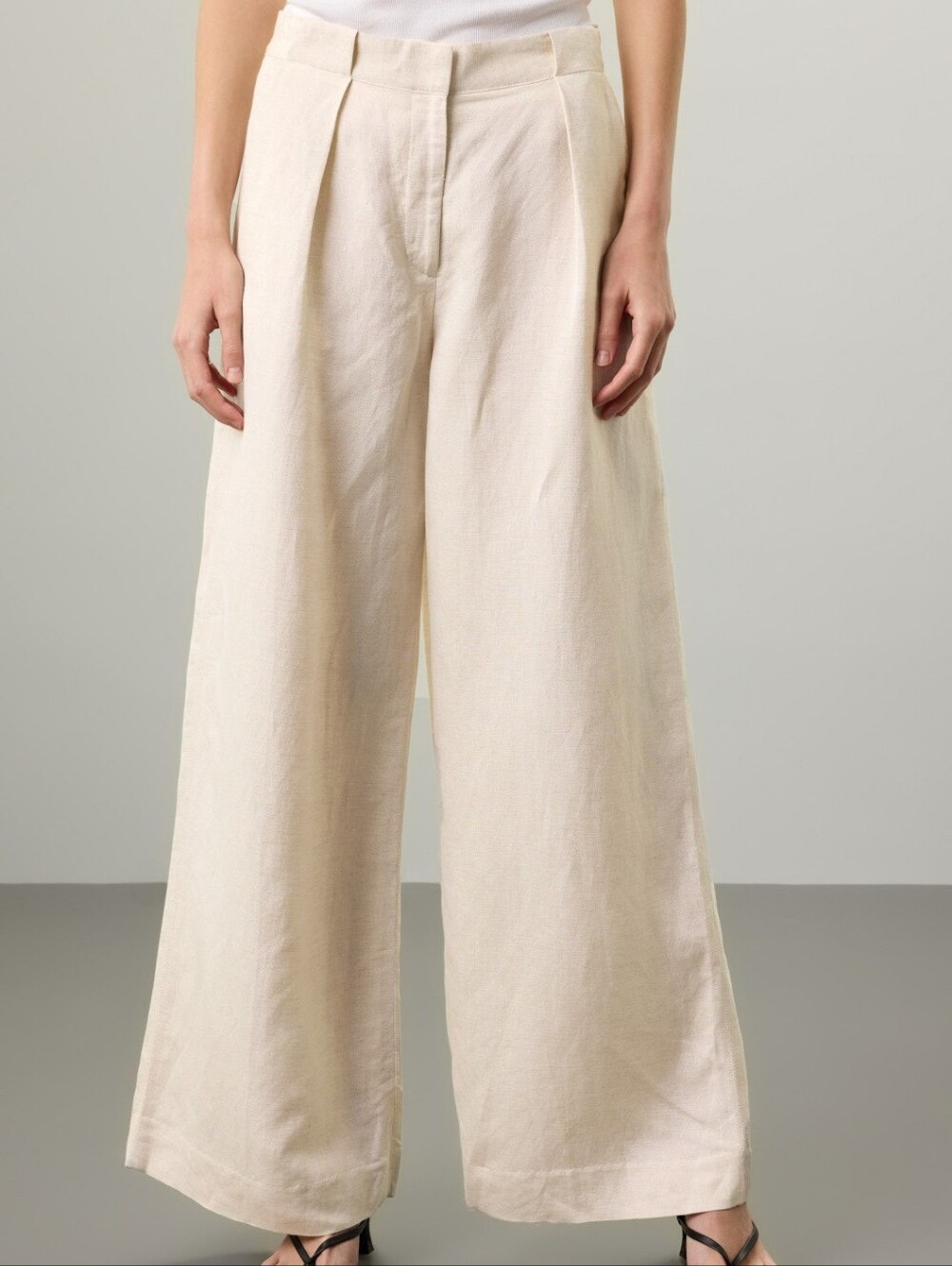 Club Monaco Wide Leg Linen Blend Trouser Pants Linen Size 2